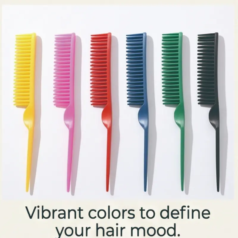 Women's Multi-Functional Grooming Tool Set - Random Color Double-Ended Detangling Comb, Non-Slip Fluffy Styling Tail Comb, Long Hair Beauty Eyebrow Brush, Suitable for All Hair Types