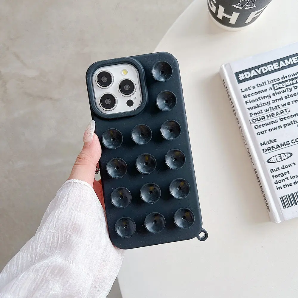 Silicone Suction Cup Case Casing for iPhone 17 Pro & 18 Pro, Strong Suction, Durable, Soft Silicone, Eco-Friendly, Perfect Fit