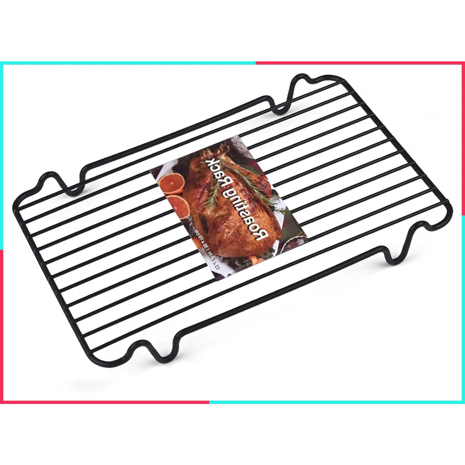 Heavy Duty Rectangular Roasting Rack, 12" x 7.5" Turkey Rack for Roasting Pan, Oven Baking Rack Insert