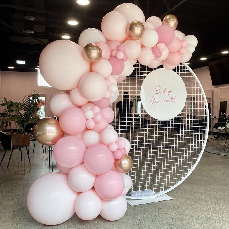 Pink Theme Balloon Arch Kit, 104pcs/set Mixed Color Latex Balloon, Atmosphere Layout Scene Decoration Supplies for Wedding Birthday Festival Party, Design