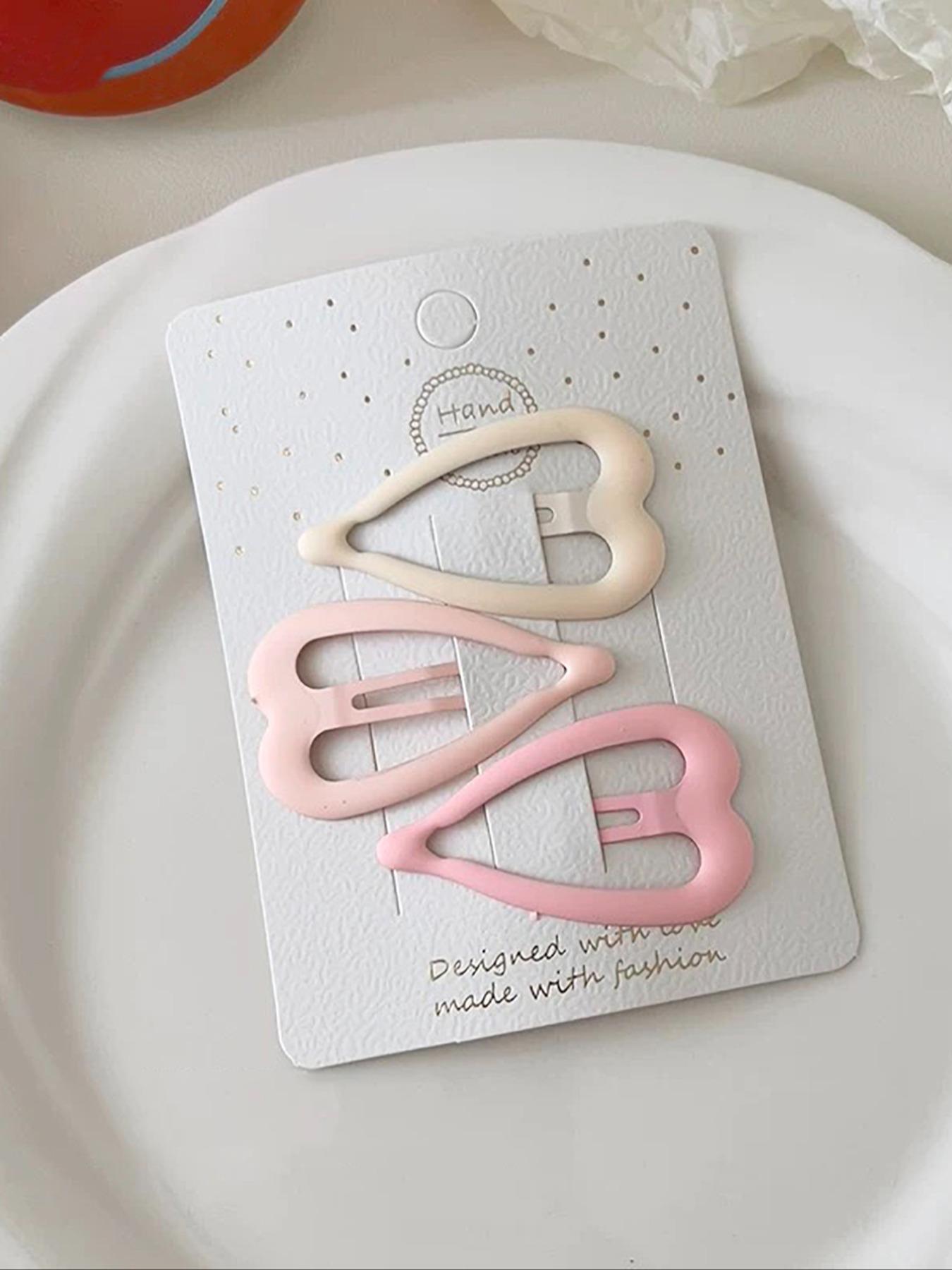 Cute Star & Heart Design Hair Clips, Dopamine Hair Clip, Colorful Hair Accessories for Women & Girls, Minimalist Headwear Suitable for Thick Hair, Hair Clip Set