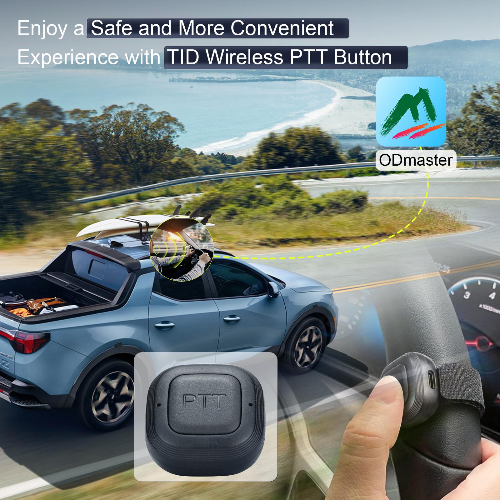 TIDRADIO Wireless Mic PTT Button for Cell Phone APP Odmaster Driving Riding Walkie-talkie, Wireless Programming Baofeng Uv5r