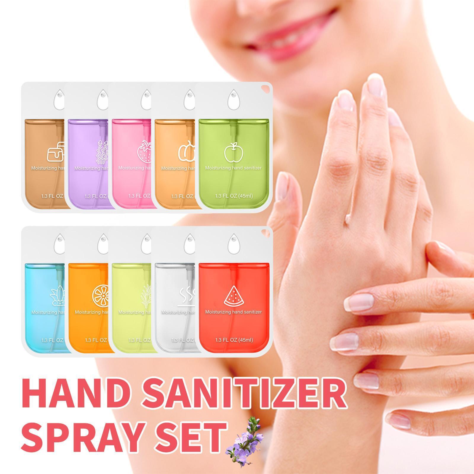 10-Piece Moisturizing Natural Hand Sanitizer Spray Set, Scent, Travel Size, Non-Irritating, No Formaldehyde, Suitable for All Skin Types