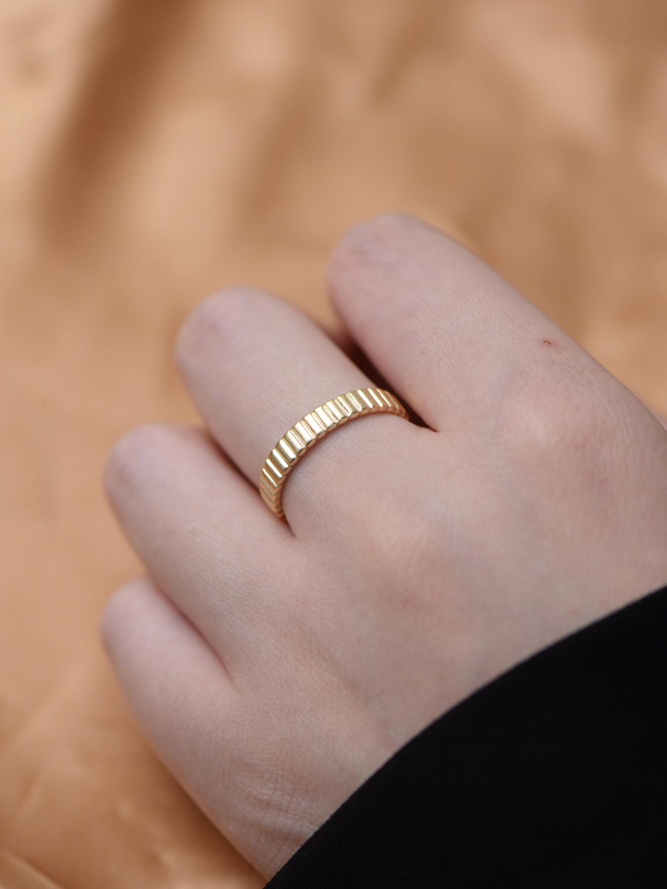 S925 Sterling Silver Simple Gear Design Ring, Fashion Accessories for Women & Girls, Trendy All-match & Exquisite Jewelry for Birthday Gift