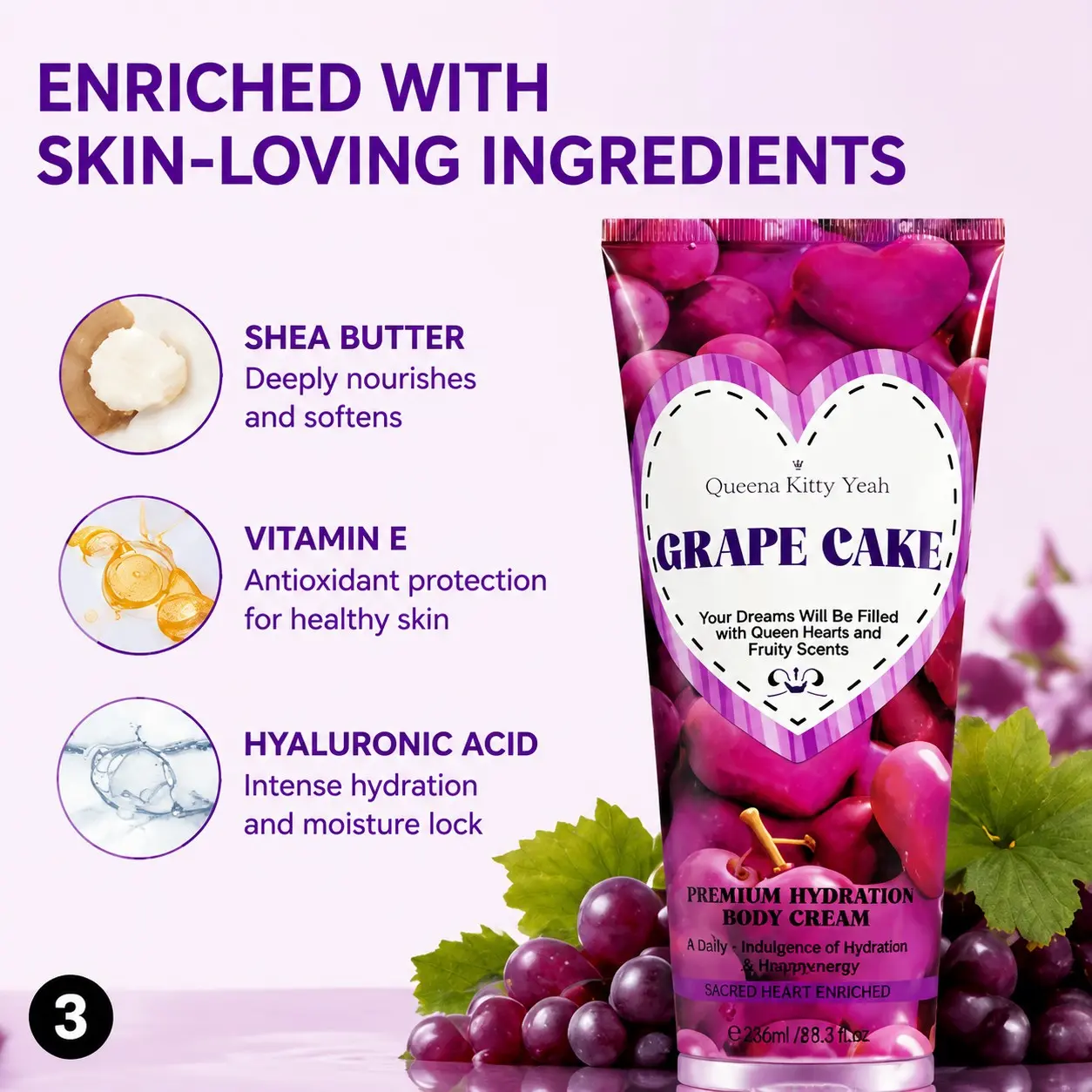 Niacinamide Body Lotion 236g, Fruit Scented Moisturizing Lotion, Hydrating & Nourishing, Brightening & Repairing, Long-Lasting Fragrance