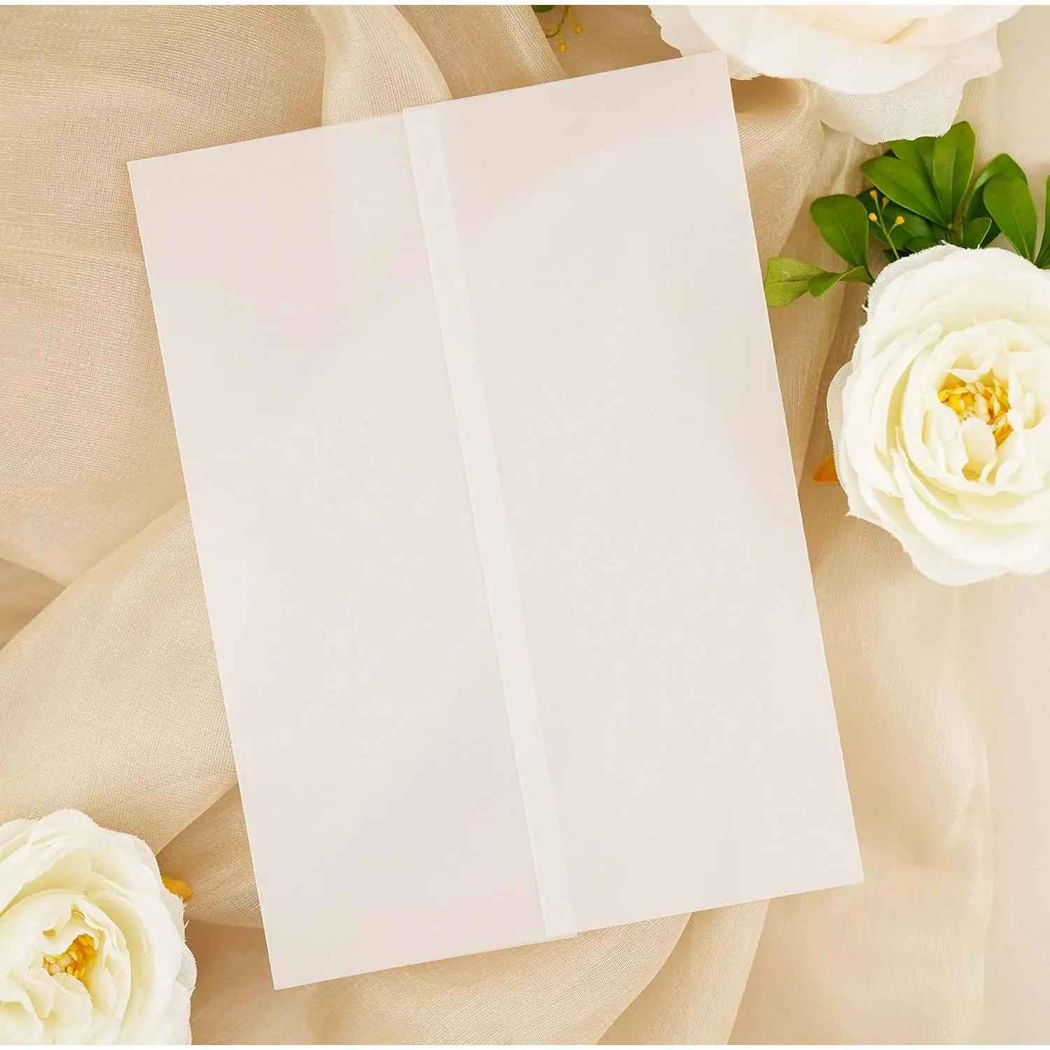 30 Pack Luxury Pre-Folded Vellum Jackets for 5x7 Invitations - Vellum Paper 5x7 Jackets - 115GSM Vellum Wedding Invitations Wraps - Transparent Wedding Invitations Jacket