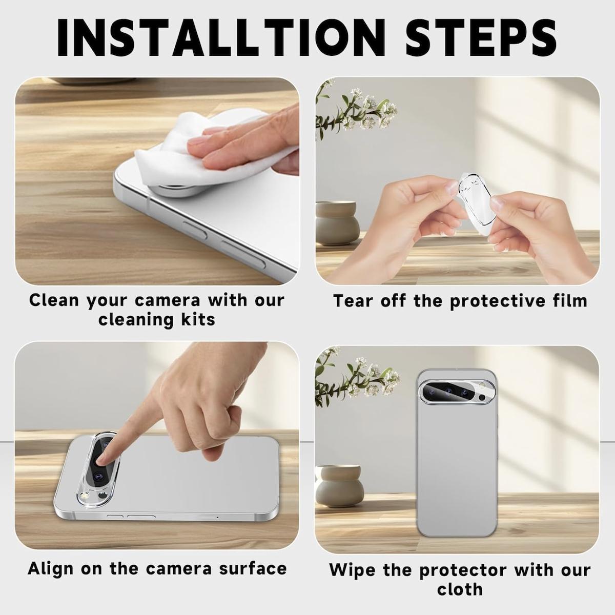 Camera Lens Protector Cover for Google Pixel  10 9 Pro XL 8 7 6 6A 7A 8A Fold Series, 3-Pack Tempered Glass Screen Protectors, Scratch-Resistant Design, Durable Protection, Accessories