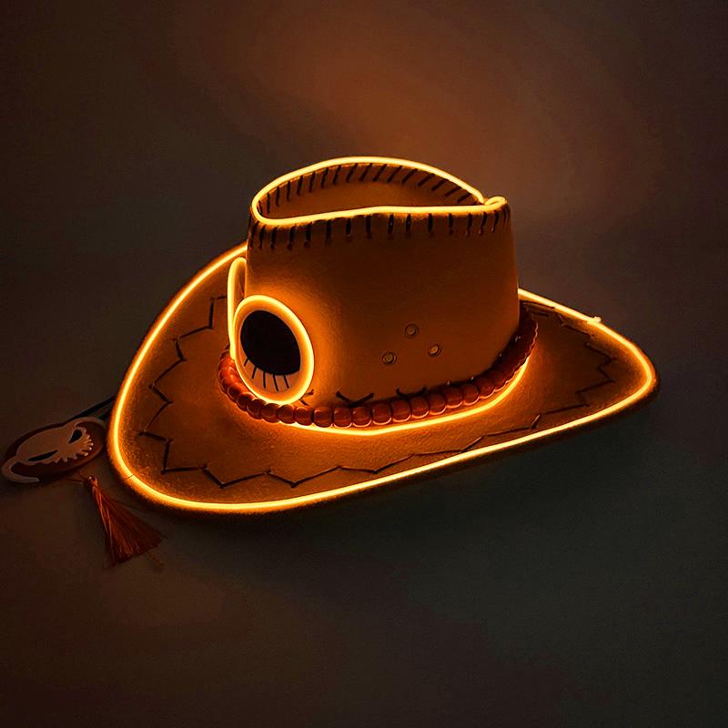 "Fire Fist" Colorful Pirate Hat — Yellow Portgas D. Cosplay Hat, Anime Cosplay Cowboy Hat, Cosplay Prop