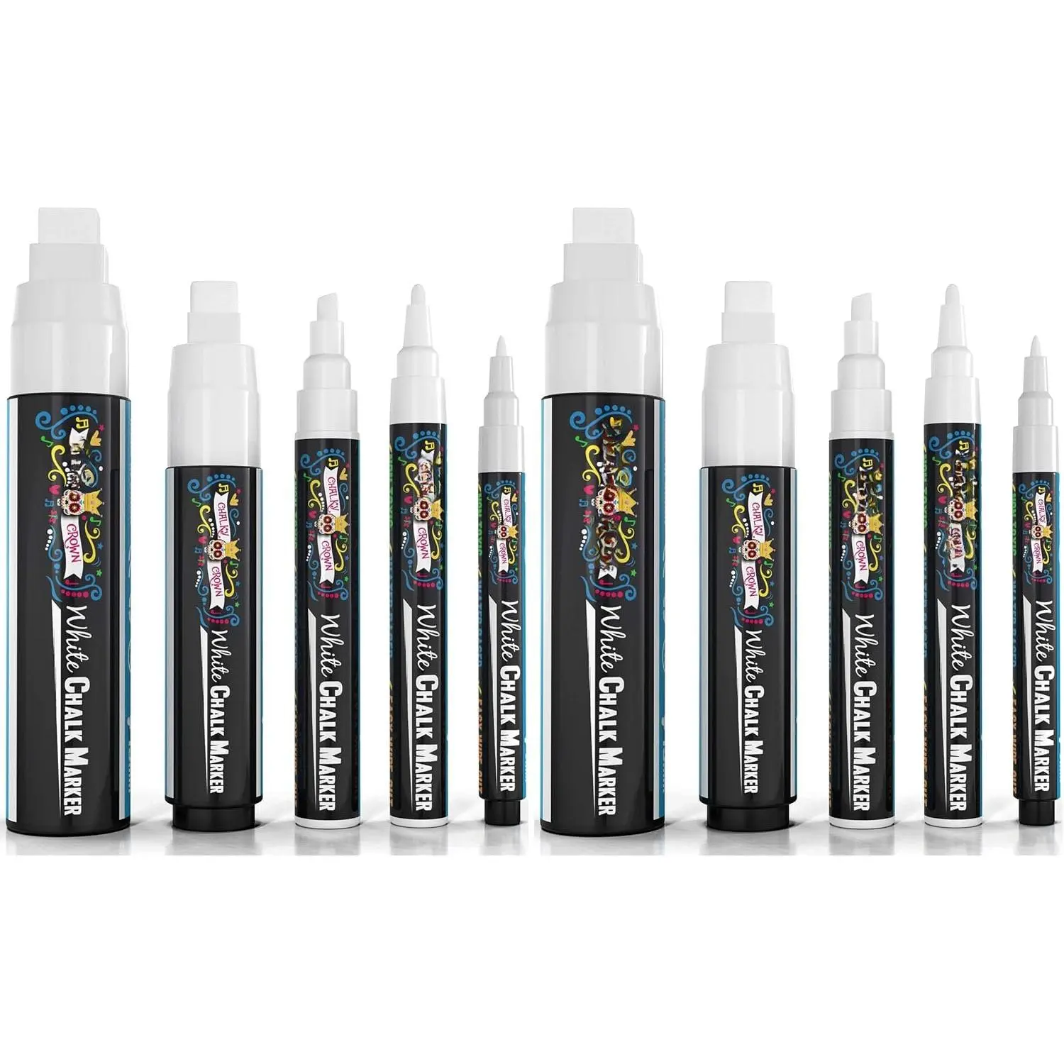 White Liquid Chalk Markers - White - 5 Pack, 6mm Tip