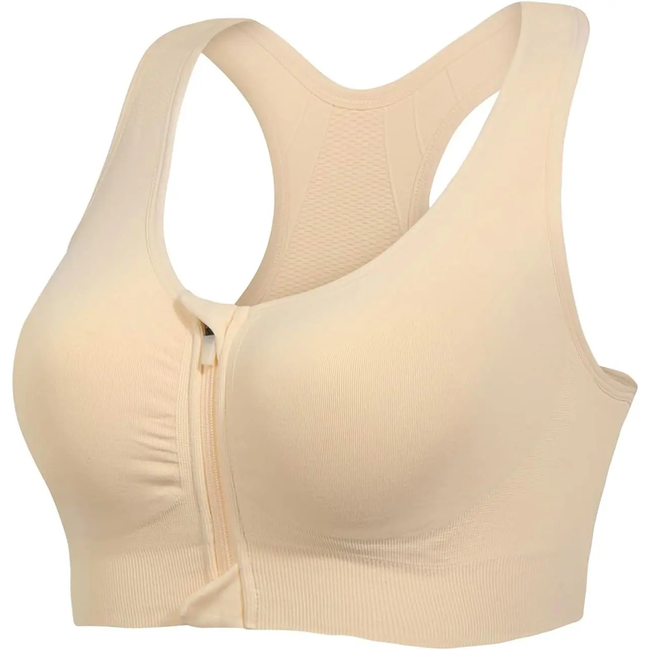 Women's wardrobe Lemef Front Zipper Sports Bras for Women Wirefree Post Surgery Bra Front Closure Racerback Compression Mastectomy Bras