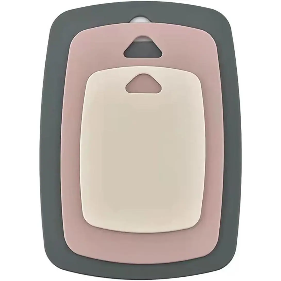 3-Pcs Multi-Size Plastic Chopping Boards Set, Large/Small for Kitchen Use, Dishwasher Safe, BPA Free