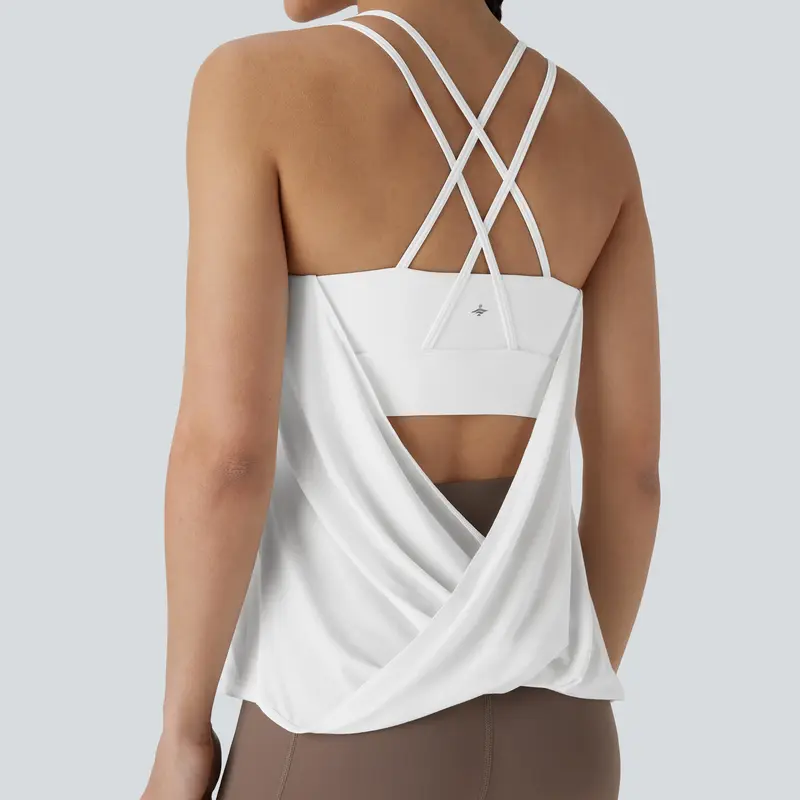 Halara Double Straps Pleated Quick Dry Yoga Cami Top