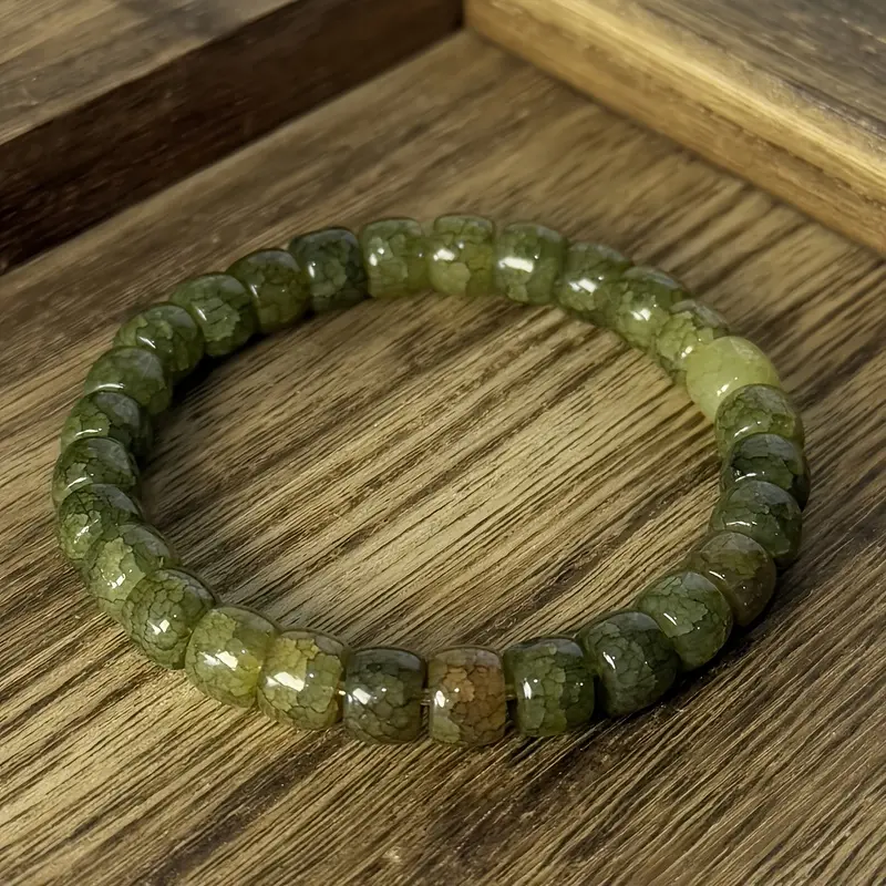 Fashionable and exquisite natural chrysoprase bead bracelet, suitable for men to wear--symbolizes wealth and confidence, making it a perfect gift for men. Suitable for both men and women and all seasons, ideal for daily wear and gifting
