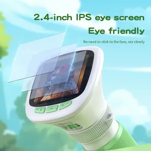 Children's Handheld Microscope with Rotating Focus and 2.4-Inch High-Definition Screen for Outdoor Children's Science Microscope