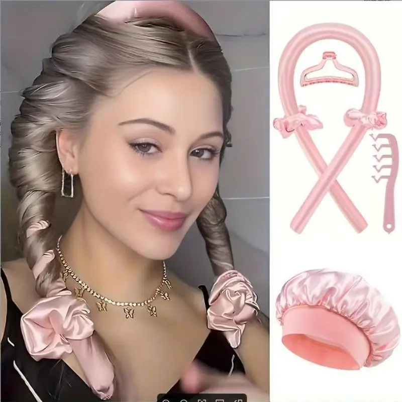 6-Piece Lazy Person Hair Curler Set, No Heat Eva Sponge Foam, Heatless Curlers, Sleep Wave Curlers, Easy-To-Use Hair Styling Kit, Perfect for Relaxing Days