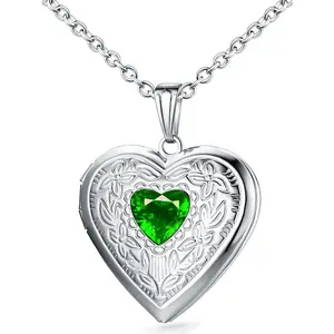 Locket Necklace That Holds Pictures Birthstone Lockets for Women Photo Locket