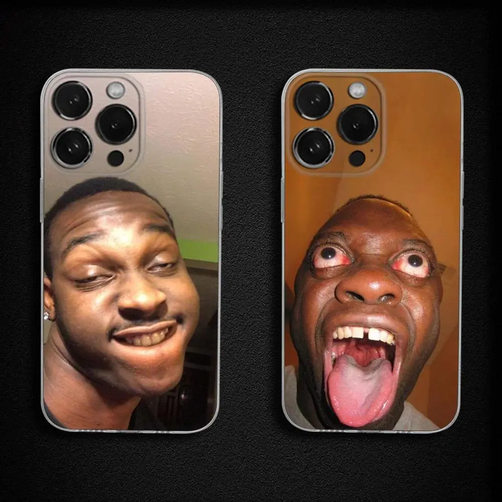 Ugly Man Funny Meme Smartphone Casing, Transparent Soft Handheld Cellphone Cover, Humorous Cartoon Style, Shockproof Durable, Compatible with iPhone 11-17 Pro Max/Plus & Samsung Galaxy S23-S25 Devices