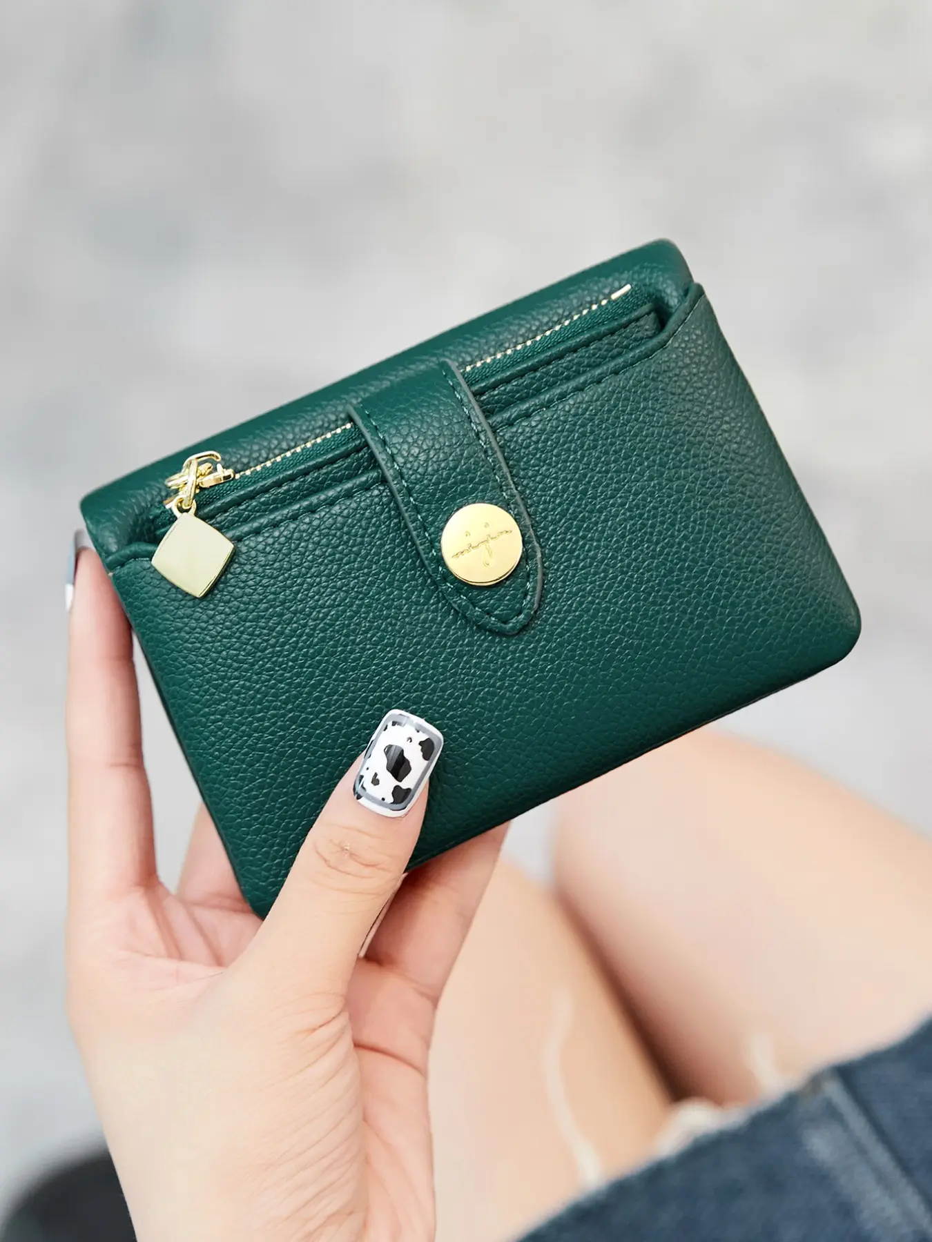 Multi functional card slot compact design, medium softness double fold wallet, stylish wallet, fashionable women's coin purse, compact design, perfect for daily use, fashionable accessories, ideal gift choice, Wallet Card Holder, Casual Trendy Wallet