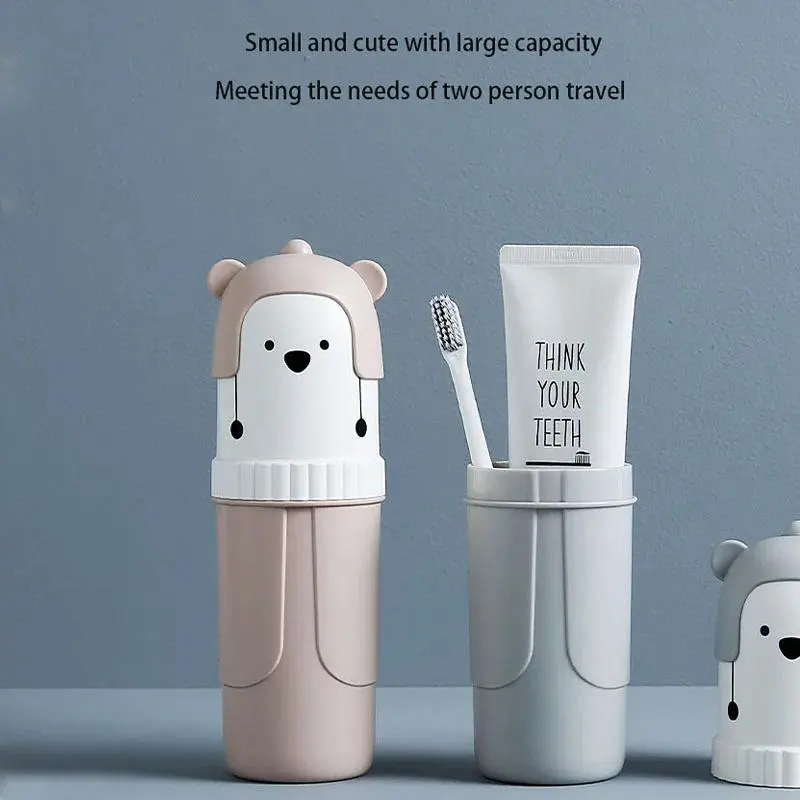 Cartoon Waterproof Plastic Toothbrush Organiser Box - 20x6.5cm, Multifunctional, Space-Saving, Lightweight Portable Travel Storage Container for Toothbrush, Toothpaste, Mouthwash Cup (Bathroom Home Supplies)