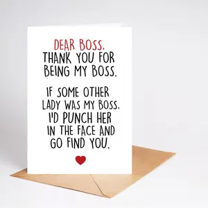 5 sets of greeting cards perfect for gifting to your boss. A message like, "Dear boss, thank you for being my boss..." will surely make your boss very happy! The perfect choice to convey sincere feelings!-A6 standard size