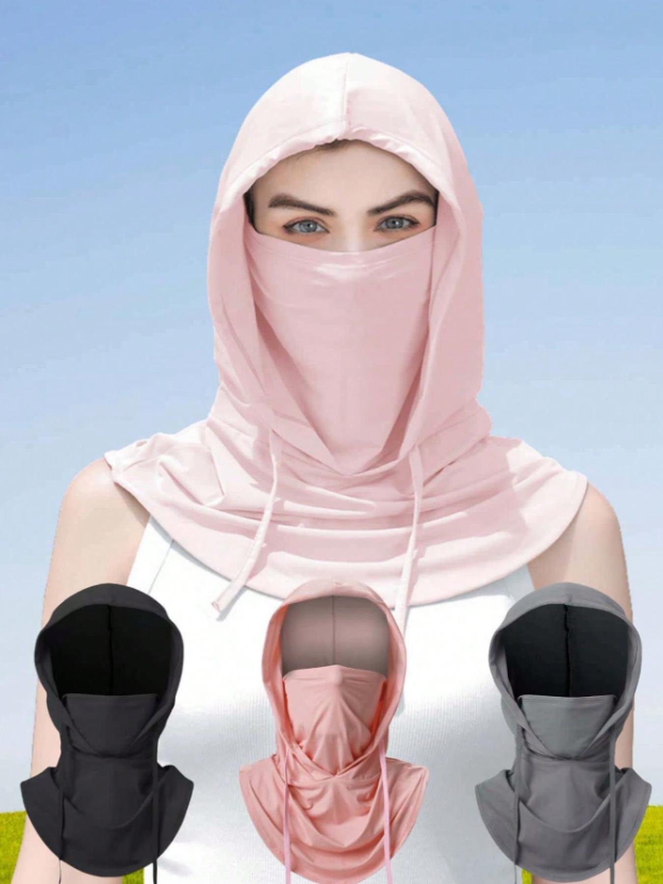 1-piece and multi piece sets, three in one multi-functional neutral ice silk sunshade balaclava hat, sun proof, Tactical Windproof, warm, suitable for outdoor cycling, skiing, unisex, couple style