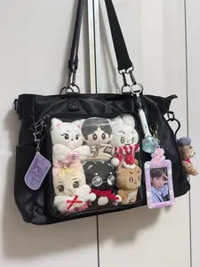 Large Capacity Nylon Tote Bag, Japanese Style Transparent Shoulder Bag, Lightweight Waterproof Crossbody Bag for Commuting & Daily Use