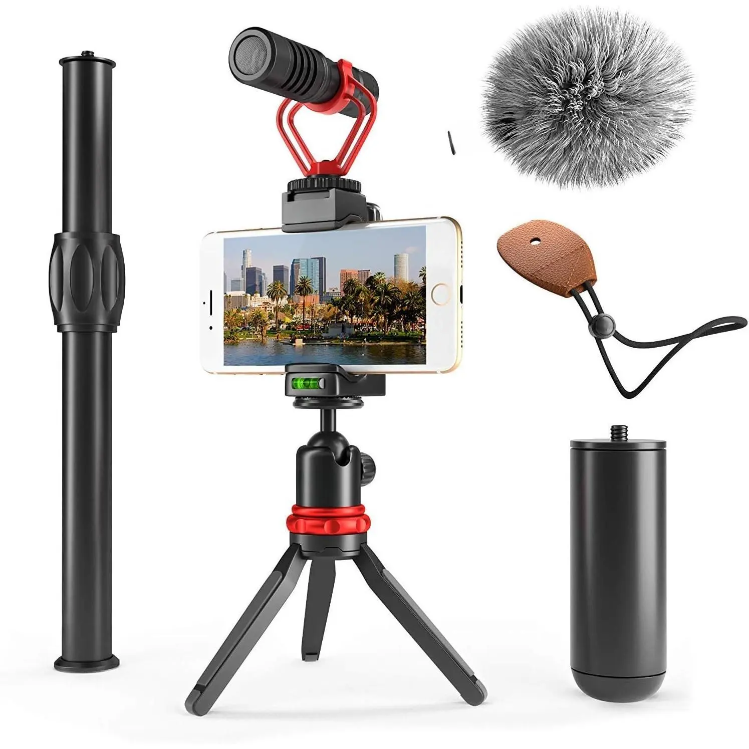 VXR10+ Smartphone Vlogging Kit with Mini Tripod, Phone Grip, and Video Microphone Compatible with  and Android - for YouTube, , Filming, Vlogging