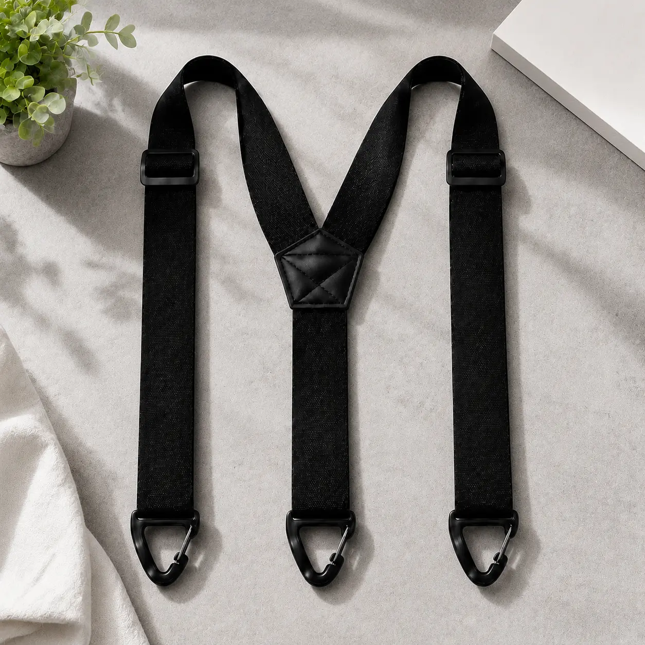 Hidden Suspenders for Men Women 1.5 Inch Adjustable Invisible Clip On Heavy Duty Pants Support System with 3 Snap Loops Anti Slip Waist Straps for Travel Work Casual Business Sports Outdoor Use High Stability Fit