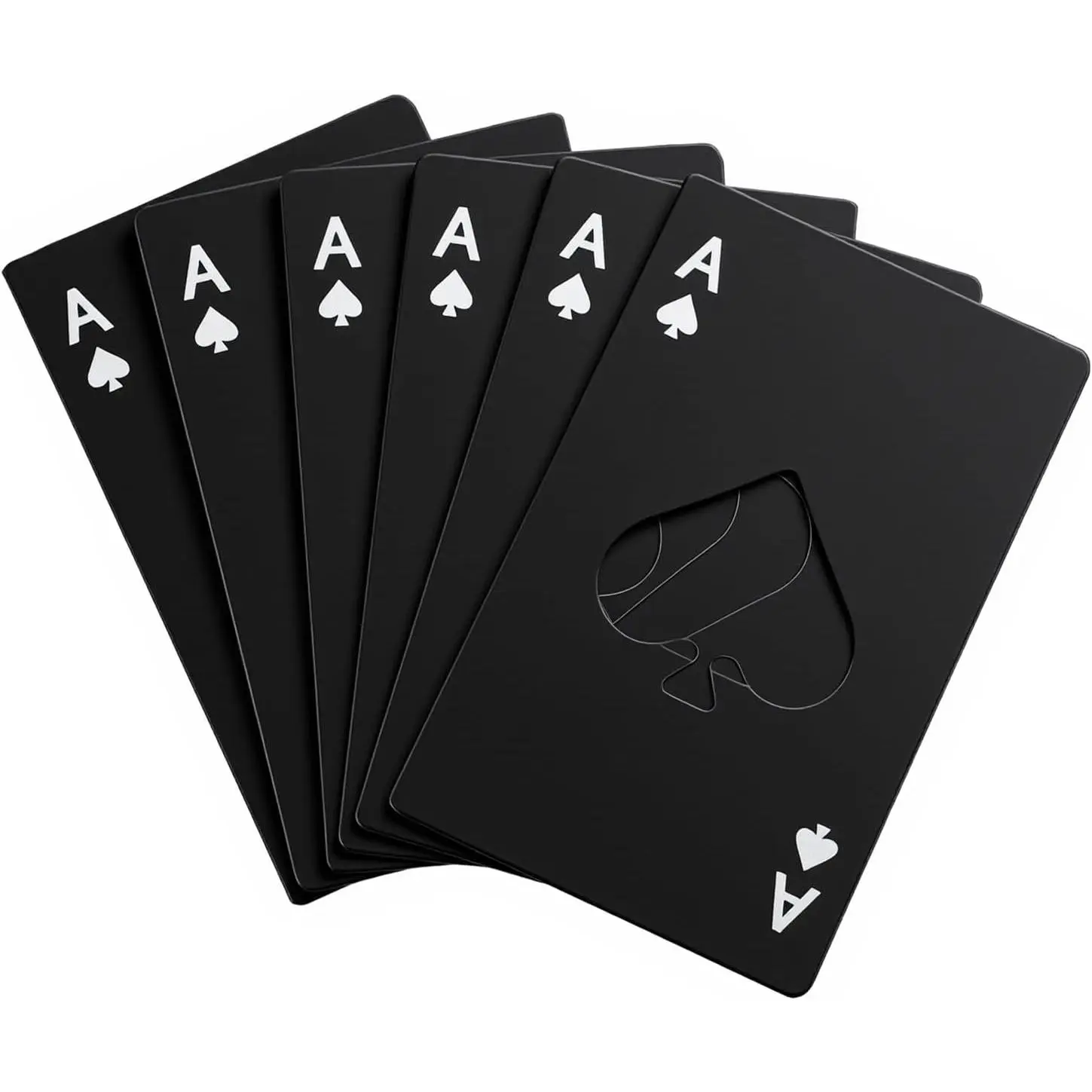 6 count Card Bottle Opener Stainless Steel  Of Spades Bottle Openers Black Bottle Opener Card for Your Wallet Wedding Groomsmen Bridesmaid Party  Man