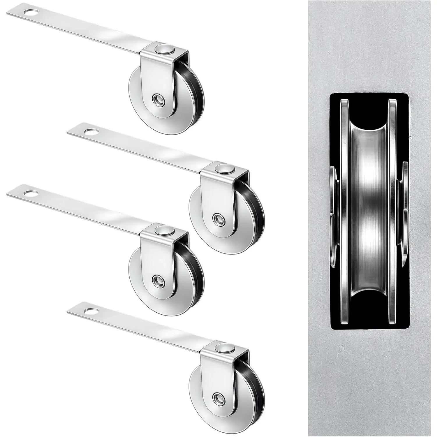 4 count 1 Inch Steel Sliding Screen Door Roller Springs Tension Rollers Replacements Durable  Hardware for Smooth Sliding  Fits Standard Screen Door Systems (Straight)