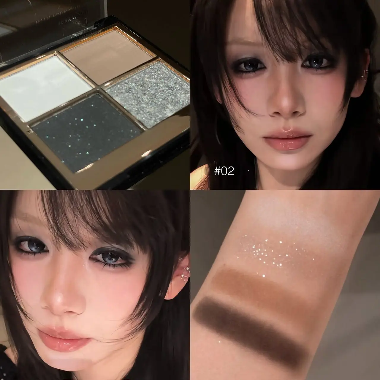 Moon Shadow Sunshine 4-Color Eyeshadow Palette, Soft Fine Powder No Fallout Caking, Waterproof Sweatproof, All-Day Smudge-Proof, Essential For Daily Makeup