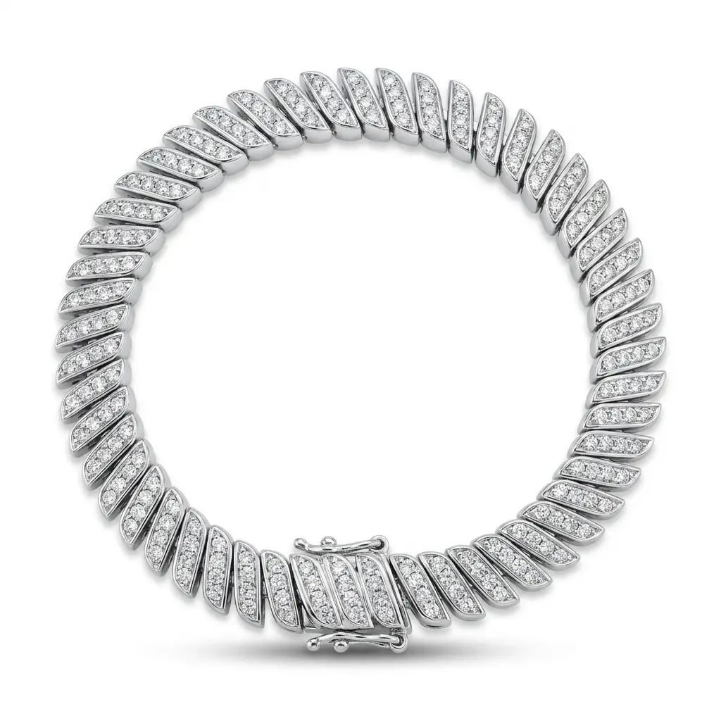 925 Silver Moissanite Tennis Bracelet  Round Cut Women Trendy Wedding Party Fine Jewelry Gift
