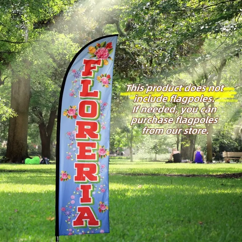1pc Flowers Feather Flag for Business, 10ft Outdoor Advertising Swooper Banner, Tear-Resistant Polyester Sign for Shops & Events