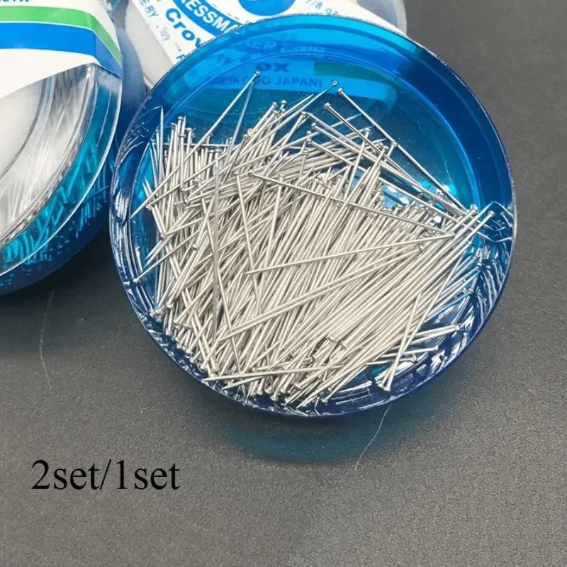 1box 250pcs/Box Dressmaker Pins Stainless Steel Straight Safety Pins Quilt Applique Sewing 35mm Needle DIY Craft With Box Needlework Patchwork Pins