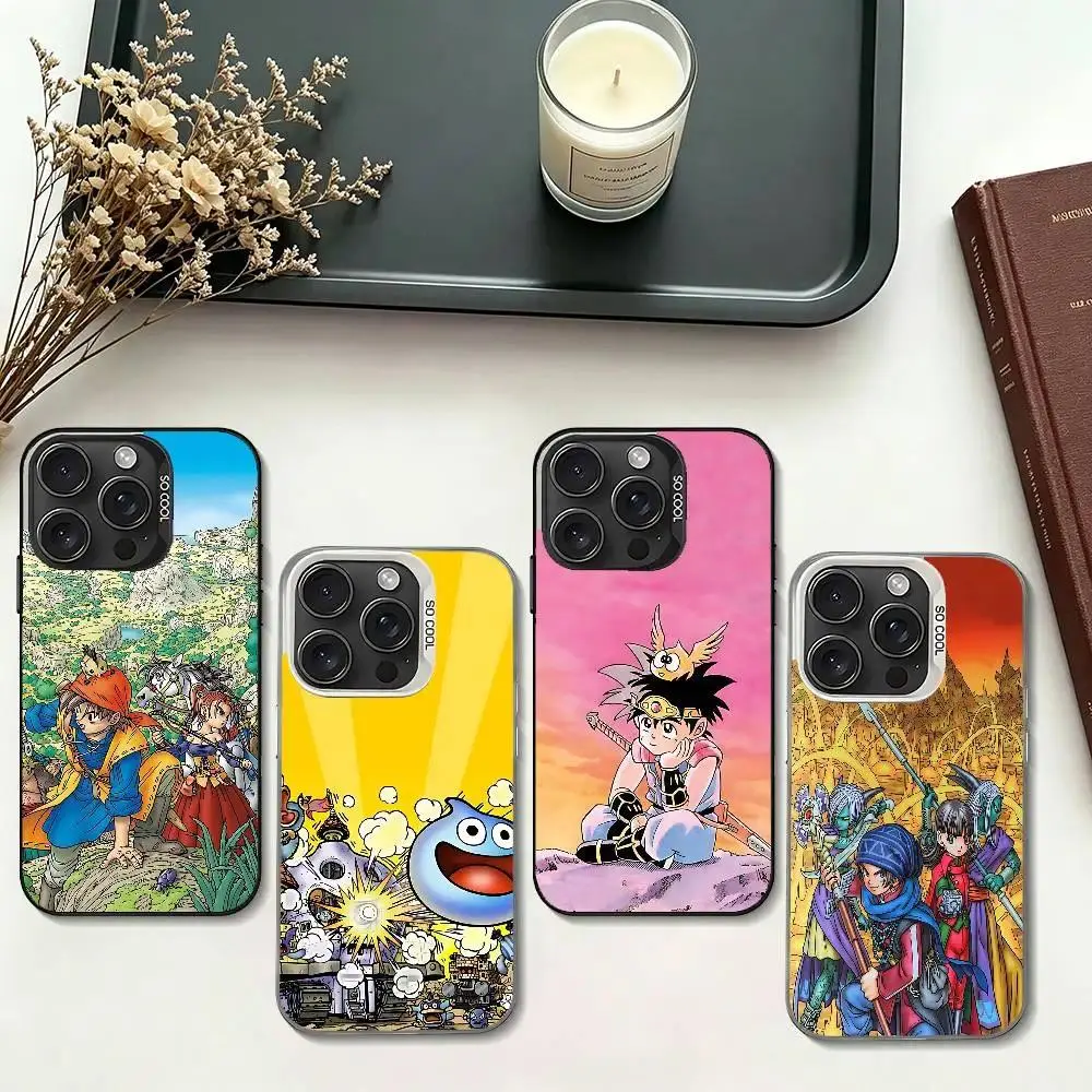 Game Dragon Quest Silver Electroplated Shockproof Phone Case For iPhone 11-17 Pro Max/Plus & Samsung Galaxy S23-S25