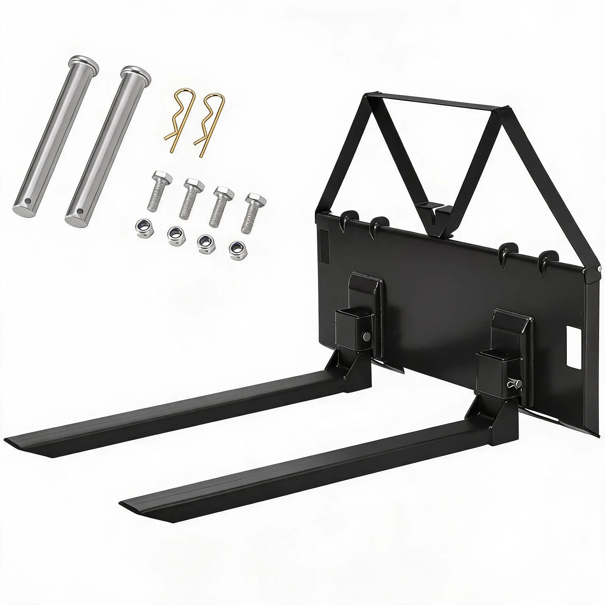 45" Skid Steer Pallet Forks, Heavy Duty 3200 LBS Capacity Attachment for Tractors and Loaders, Quick Attach Mount