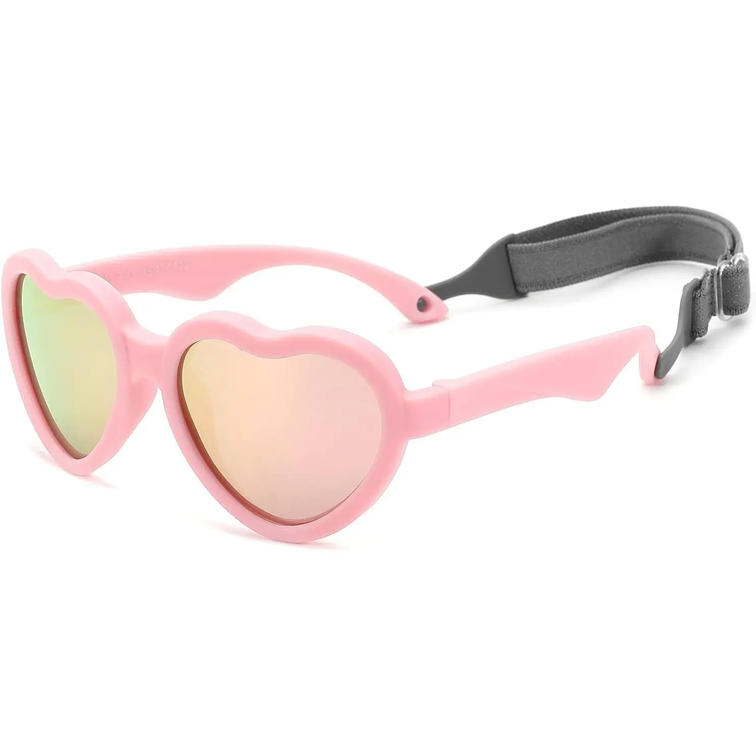 Baby's First Sunglasses with Strap, Unbreakable Polarized Newborn Infant Heart Sunglasses Ages 0-24 Months