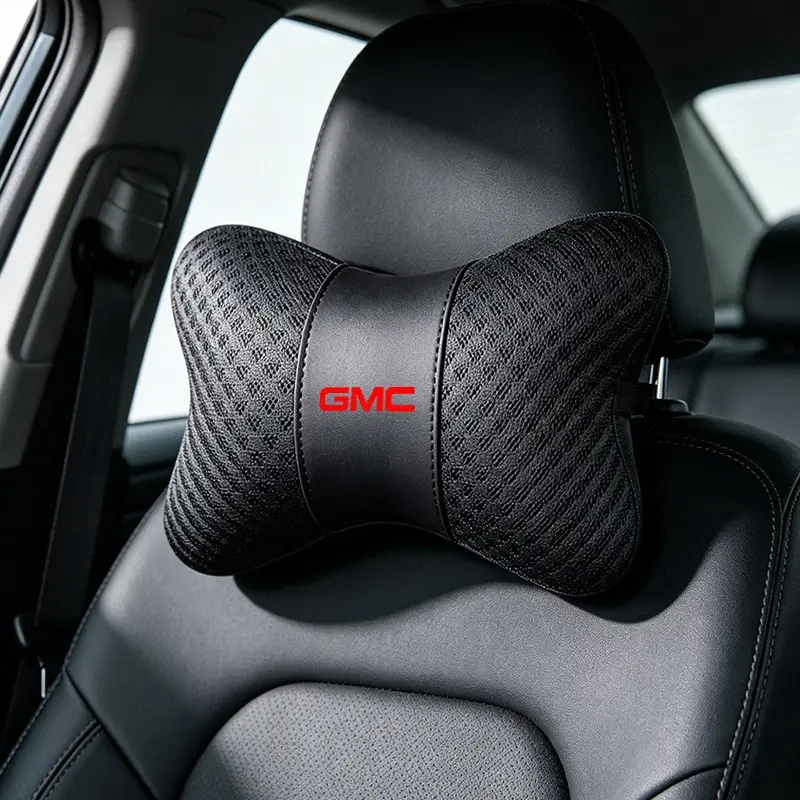 1PC Summer Ice Silk Car Seat Neck Pillow Headrest Rest Support Cushion Pad Accessories For GMC Terrain Sierra 1500 Yukon Acadia Savana Hummer Granite H3 Jimmy