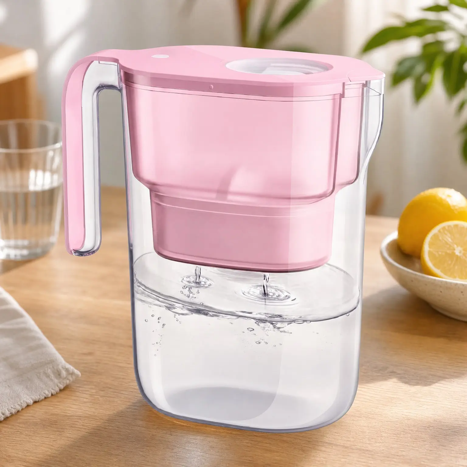 PT-05P 7-Cup Water Filter Pitcher, NSF Certified, Pink