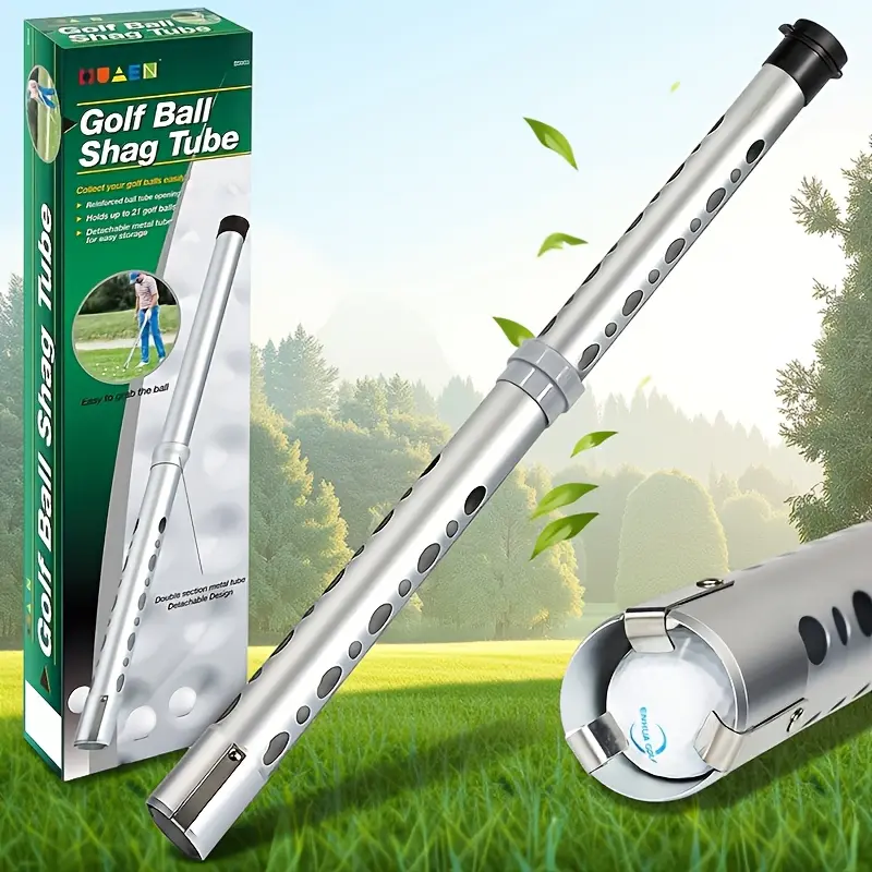 Golf Ball Picker Upper Aluminium Alloy Golf Ball Retriever Shag Tube, Golf Ball Shagger Holds 20 Golf Balls Retriever Tool Golf Ball Collector