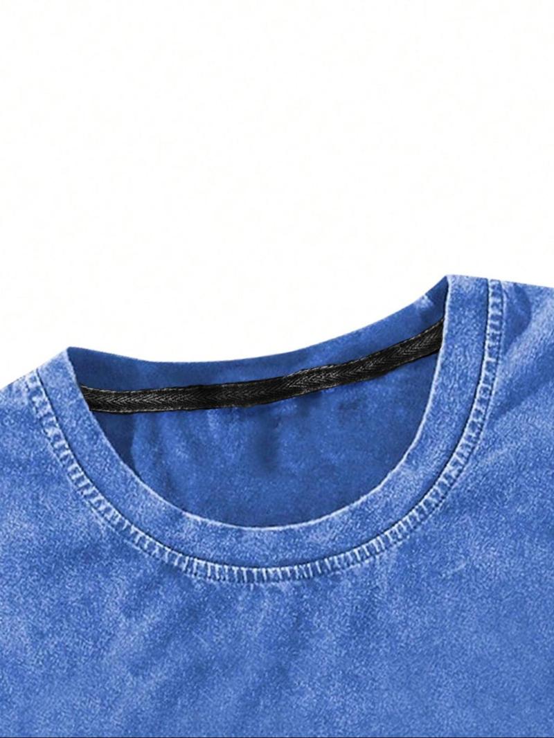 Men's Letter Print Denim-Effect Print Tank Top, Regular Fit Casual Sleeveless Round Neck Top for Summer, Fashion Men's Clothes for Daily Wear, Socks, Cotton, Vest Tank Top