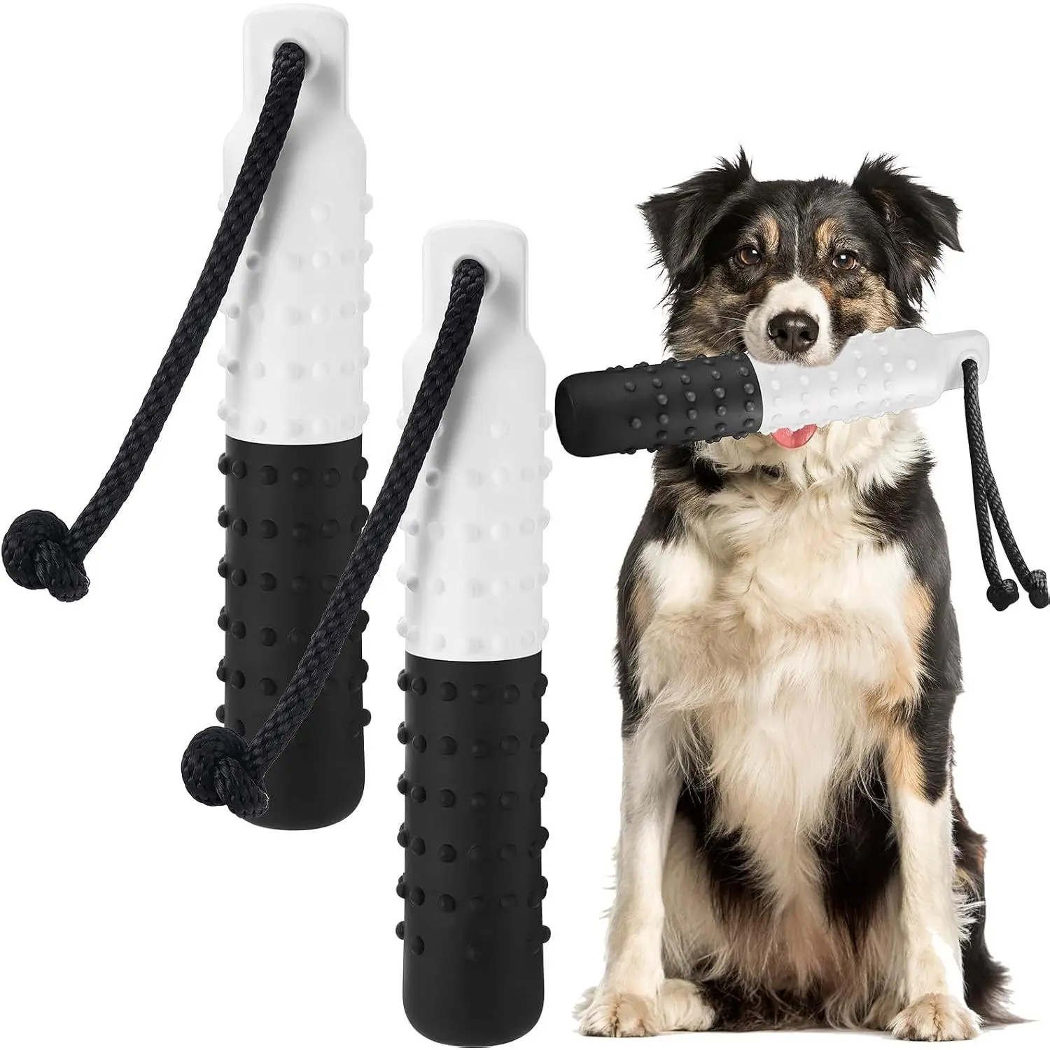 2 count  Float Bumper   Bumper, 11 x 2 Inch Puppy Retriever Dummy Lightweight for Float  the Water Pool Fetch Rope for Small, Medium, Large Dogs( Matching)