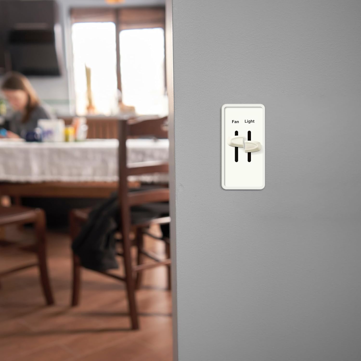 4 count Dimmer  Knob Dimmer Replacement Knob Compatible Replacement Set of Two Split for Compatible with Lutron Skylark Fan Speed & Light Control (Beige)