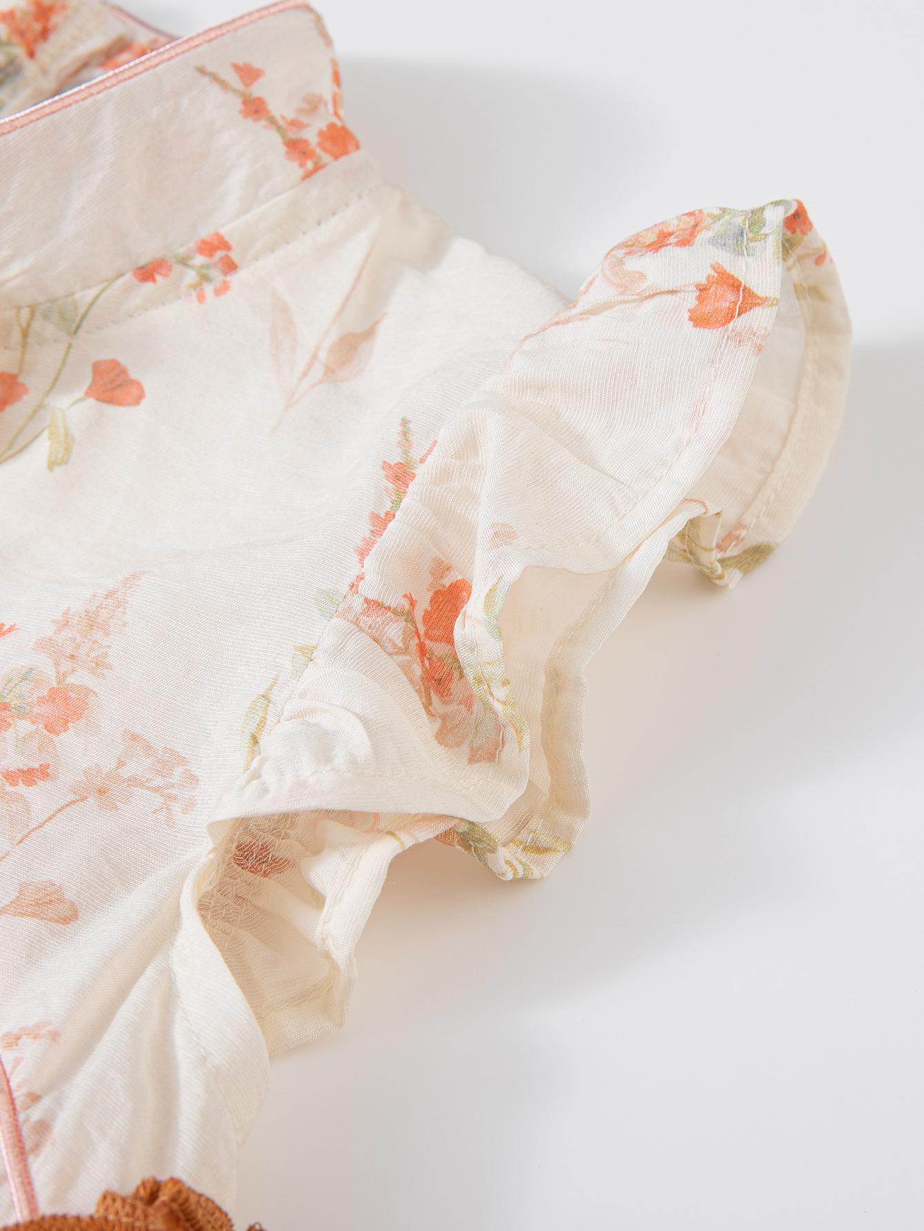 NewNew Cheongsam Dress for Girls Chinese Style Sleeveless Vest with Delicate Flutter Sleeves & Traditional Knot Buttons Ideal for Outdoor Events Festival Shows