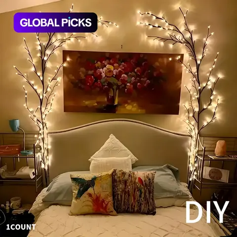 144 LED Branch Vine Light Decorative Flowers DIY Installation Decorative Atmosphere Lighting for Living Room Bedroom Outdoor Decoration, New Year Valentine's Day Easter Thanksgiving Party #GLOBAL PICKS