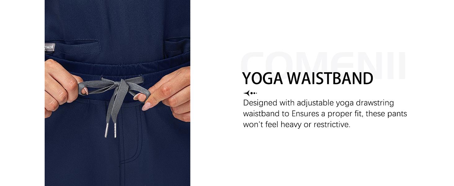 2026 Scrubs for Women, Knit Yoga Waistband Straight Leg Cargo Pants, Classic Fit Womens Scrubs Pants