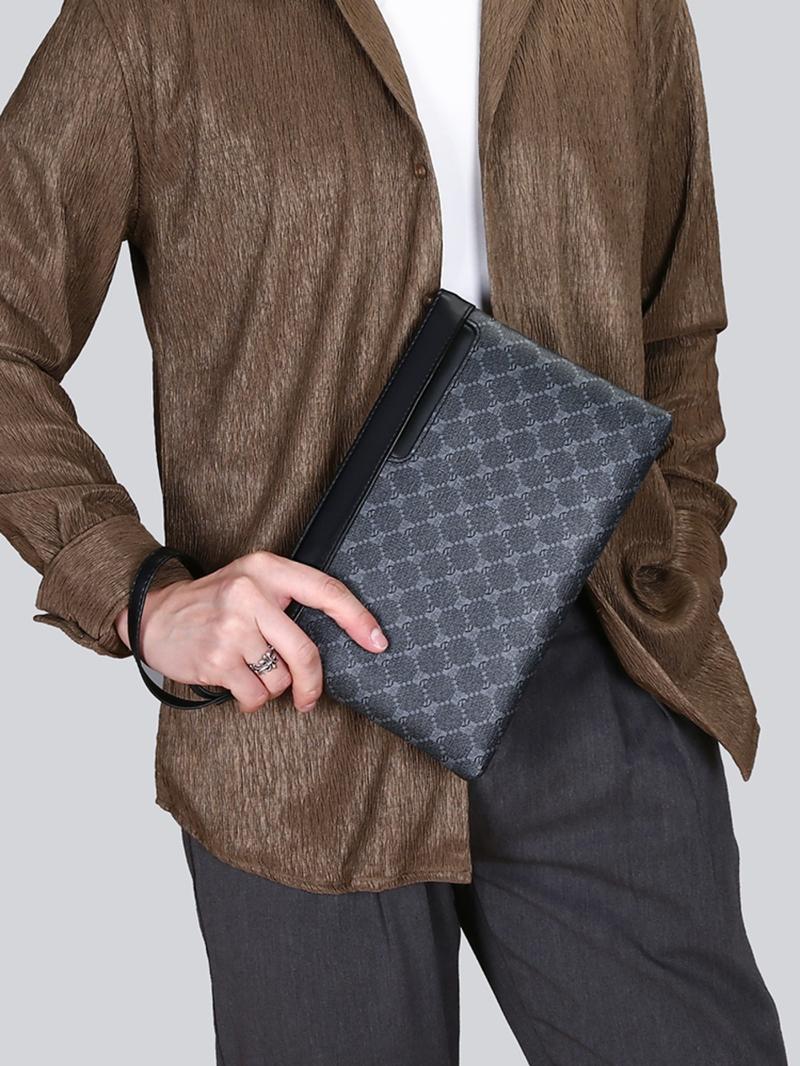 Men's Business All Over Print Zipper Clutch, Fashionable Pu Leather Envelope Clutch for Work & Daily Used, Casual Trendy Versatile High-quality Daily Commuting Bag, Girl Fashionable Shopping Bag Men's Business All Over Print Zipper Clutch, Fashionable Pu Leather Envelope Clutch for Work & Daily Used, Casual Trendy Versatile High-quality Daily Commuting Bag, Girl Fashionable Shopping Bag