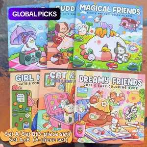 3/6 Pieces Cute Coloring Book Set, Art Sketchbooks, Art Crafting Kit, Rich Patterns, Enjoy Drawing Process, Stress Relief Art, Perfect for Daily Leisure & Holiday Gifts #GLOBAL PICKS