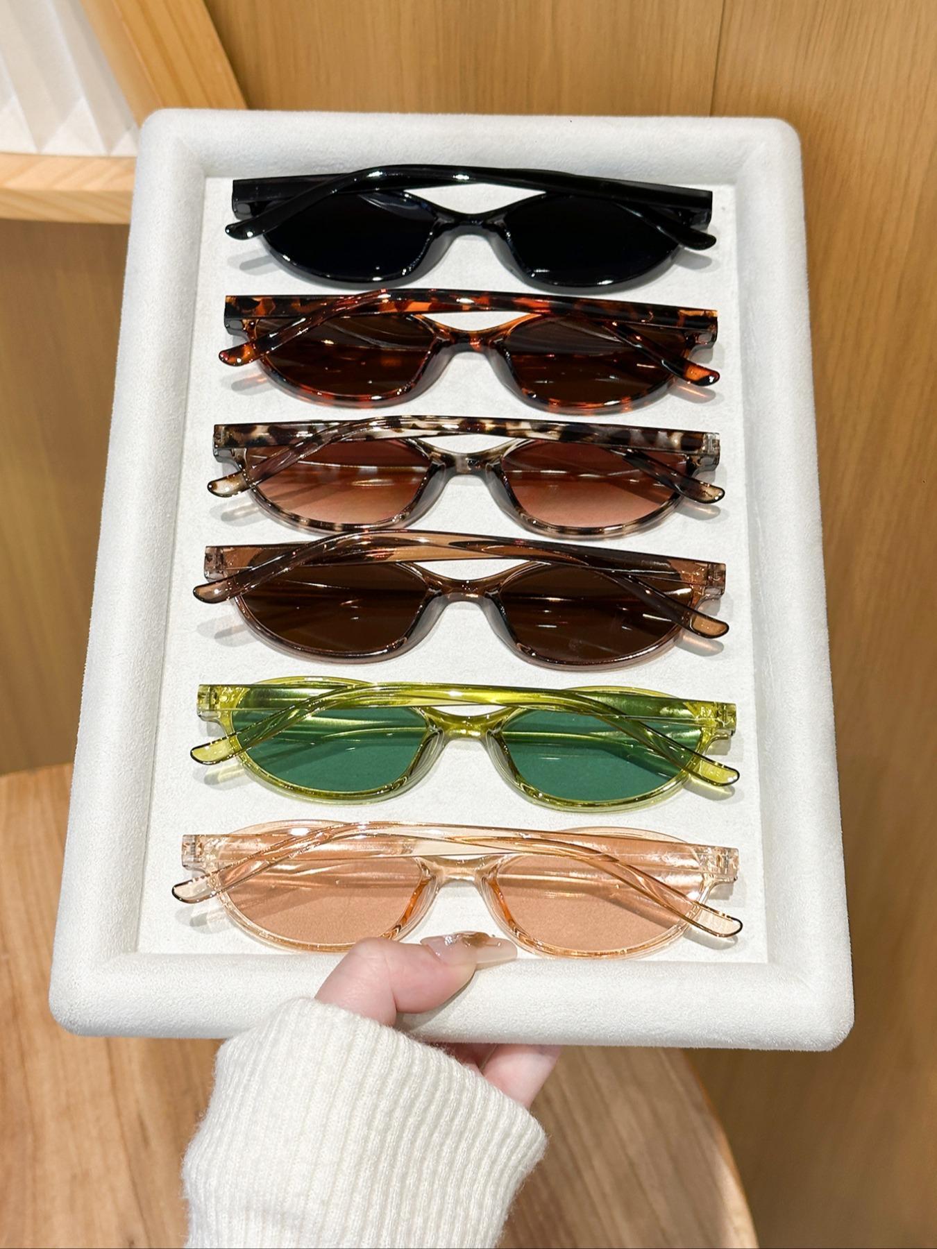 6-Pack Unisex Retro Small Frame, Stylish Vintage Eyewear for Everyday Wear, Perfect for Fashion Lovers & Outings, Trendy Styling Sunglasses