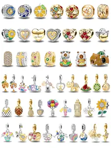 Luxurious European Spacer Beads and Pendants, Moon Cross and Animal Patterns, Dual Tone Copper, DIY Jewelry Layering for Women